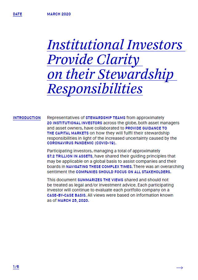 Institutional Investors Provide Clarity to Companies