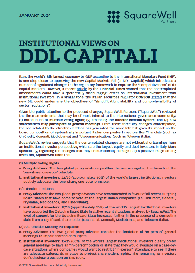Institutional Views on DDL Capitali